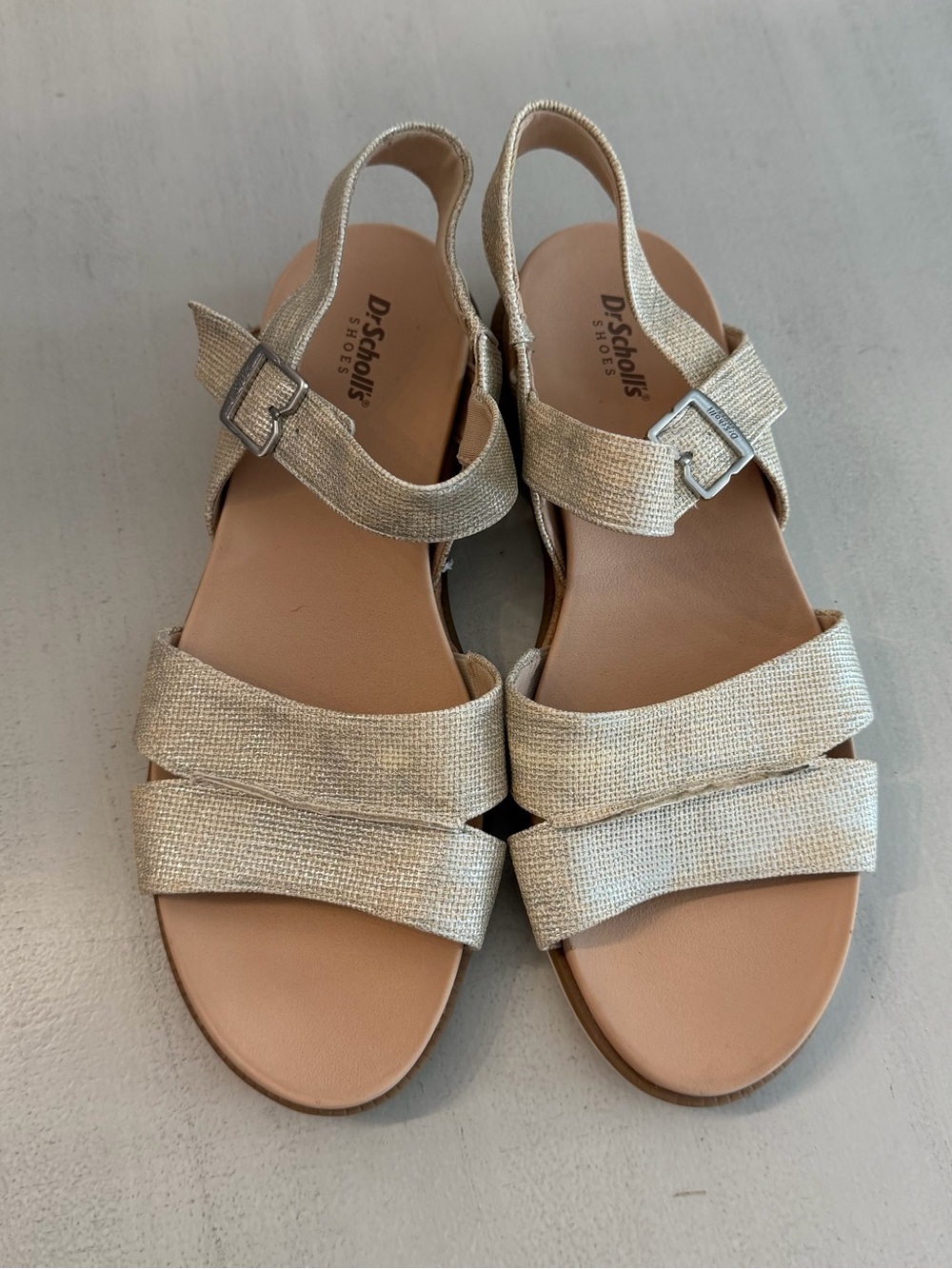 Dr. Scholl’s Women’s Timeless Fun Tan & Brown Strappy Canvas Sandals Sz 10 GUC - Picture 3 of 11
